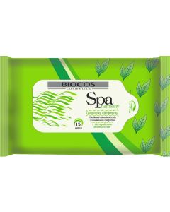 Buy BioCos Wet wipes 'SPA Harmony. Green tea', 15 pcs | Online Pharmacy | https://pharm-pills.com