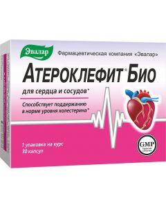 Buy For heart and blood vessels Evalar 'Ateroclefit Bio' , 30 capsules | Online Pharmacy | https://pharm-pills.com