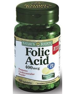 Buy Folic acid 'Nature's Bounty', 400 mcg, # 100  | Online Pharmacy | https://pharm-pills.com