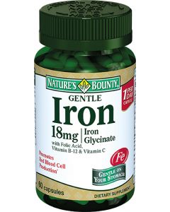 Buy 'Nature's Bounty' readily available iron, 18 mg capsules, # 60  | Online Pharmacy | https://pharm-pills.com