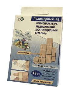 Buy Adhesive plaster SFM Hospital Products SFM set POLYMER No. 15 bactericidal, 15 pcs. | Online Pharmacy | https://pharm-pills.com