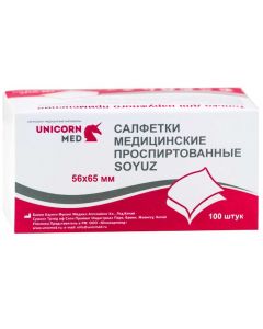 Buy Unicorn Med wipes 65x56 mm alcohol antiseptic antibacterial 100 pcs. | Online Pharmacy | https://pharm-pills.com