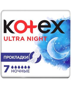 Buy Kotex Sanitary pads 'Ultra', night, with wings, with a mesh, 7 pcs | Online Pharmacy | https://pharm-pills.com