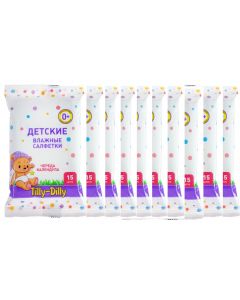 Buy Tilly-Dilly baby wet wipes, 10 packs of 15 pieces each | Online Pharmacy | https://pharm-pills.com