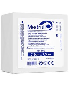 Buy Medrull Medical gauze napkins 'N100', 8-layer, non-sterile, 7.5х7.5 cm | Online Pharmacy | https://pharm-pills.com