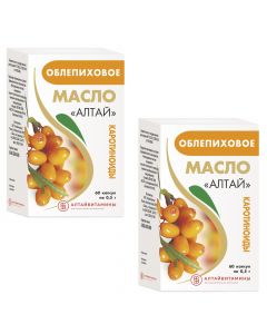 Buy Altai sea buckthorn oil dietary supplement with vitamin E 60 capsules 0.5 g each 2 pcs  | Online Pharmacy | https://pharm-pills.com