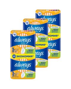 Buy Always DUO Ultra Light, set of THREE packs of pads of 20 pcs (60 pcs) | Online Pharmacy | https://pharm-pills.com