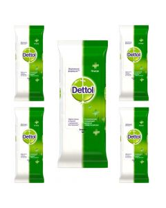 Buy DETTOL antibacterial hand wipes, 5 pack of 10 pieces | Online Pharmacy | https://pharm-pills.com