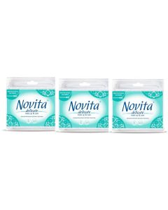 Buy Cotton buds Novita Delicate, 3 packs of 200 pieces each  | Online Pharmacy | https://pharm-pills.com