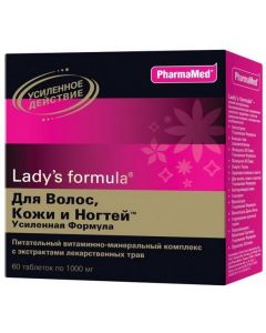 Buy Lady-S Formula 'For hair, skin and nails, enhanced formula' tablets 1.0 g # 60  | Online Pharmacy | https://pharm-pills.com