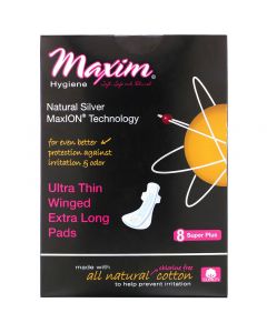 Buy Maxim Hygiene Products, Ultra Thin Wing Pads, Super Plus, 8 Pads  | Online Pharmacy | https://pharm-pills.com