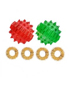 Buy sSu-Jok massage ball with spring rings, set of 2 pcs. (Red and green) | Online Pharmacy | https://pharm-pills.com