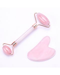 Buy Beauty Day Massage set Rollerball and Guasha from Rose Quartz | Online Pharmacy | https://pharm-pills.com