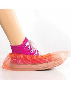 Buy Shoe covers set of 100 pieces (50 pairs), children, size 30x12 cm, 20 microns , 2 g, HDPE, orange, Lime | Online Pharmacy | https://pharm-pills.com