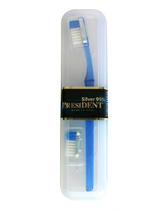 Buy Toothbrush President Silver 999, rigidity, with replaceable head, color in assortment | Online Pharmacy | https://pharm-pills.com