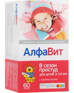 Buy Vitamin and mineral complex AlfaVit 'In the season of colds', for children, 60 tablets | Online Pharmacy | https://pharm-pills.com