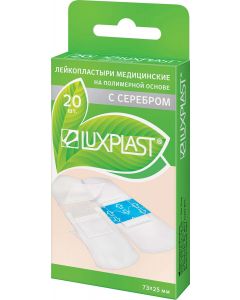 Buy Adhesive plaster Luxplast Luxplast Medical adhesive plaster, with silver, polymer-based , transparent, 20 pcs | Online Pharmacy | https://pharm-pills.com