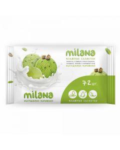 Buy Antibacterial wet wipes Milana Pistachio ice cream (72 pcs.) | Online Pharmacy | https://pharm-pills.com