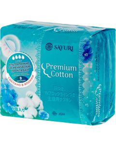 Buy Sanitary pads Premium Cotton, super, 24 cm, 9 pcs | Online Pharmacy | https://pharm-pills.com