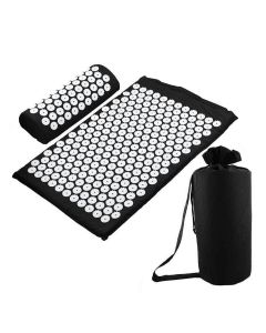 Buy Acupuncture applicator set: massage mat + roller, black. Promotes relaxation and relief from back pain and headaches / Applicator | Online Pharmacy | https://pharm-pills.com