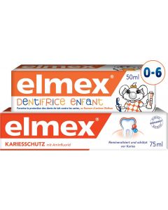 Buy Elmex toothpaste, for children from 1 to 6 years old, 50 ml + Caries protection, 75 ml  | Online Pharmacy | https://pharm-pills.com