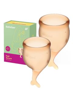 Buy Set of 2 menstrual cups 15 and 20 ml. Satisfyer Feel Secure Menstrual Cup Orange | Online Pharmacy | https://pharm-pills.com