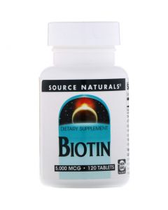 Buy Source Naturals, Hair, Skin & Nails Vitamin, Biotin, 5,000 mcg, 120 Tablets | Online Pharmacy | https://pharm-pills.com