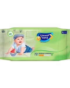 Buy Sun and Moon Wet wipes for children with a decoction of chamomile 72 pcs | Online Pharmacy | https://pharm-pills.com