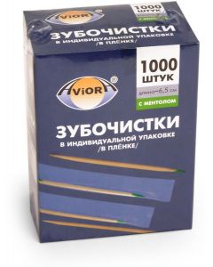 Buy BAMBOO toothpicks, individually PP-wrapped, C MENTOLOM, 1000 pcs. in a cardboard box, AVIORA | Online Pharmacy | https://pharm-pills.com