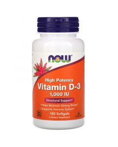 Buy Now Foods, Vitamin D-3, 1000 IU, 180 Softgels  | Online Pharmacy | https://pharm-pills.com