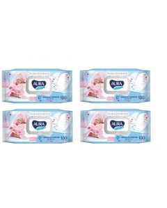 Buy Wet wipes SET 100 pcs., for children AURA 'Ultra comfort', hypoallergenic, alcohol-free, lid-valve, 6486 (4 pieces) | Online Pharmacy | https://pharm-pills.com