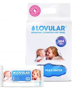 Buy Wet wipes for children Lovular, 4 packs of 96 pcs. | Online Pharmacy | https://pharm-pills.com