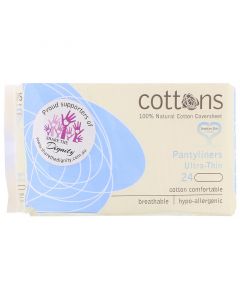 Buy Cottons, 100% Pure Cotton Liner Panty Liners, Ultra Thin, 24-Pack | Online Pharmacy | https://pharm-pills.com