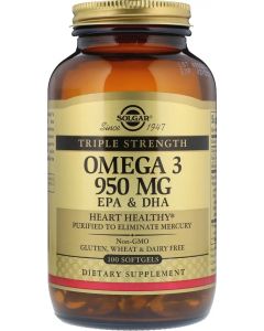 Buy Solgar, Omega 3 'Omega-3', 950 mg, 100 capsules | Online Pharmacy | https://pharm-pills.com