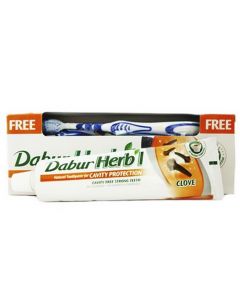 Buy Toothpaste Dabur Herbl Clove Cavity Protection, 150 g with a brush | Online Pharmacy | https://pharm-pills.com