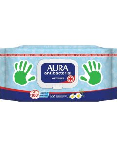 Buy Wet wipes Aura, antibacterial, 72 pcs | Online Pharmacy | https://pharm-pills.com