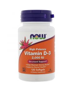 Buy Now Foods, High Potency Vitamin D-3, 2000 IU, 120 Softgels  | Online Pharmacy | https://pharm-pills.com