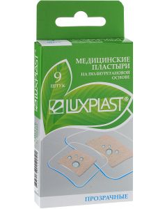 Buy Luxplast adhesive plaster Luxplast Medical adhesive plaster, transparent, polymer-based, assorted, 9 pcs | Online Pharmacy | https://pharm-pills.com