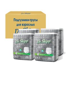 Buy Dr.Skipp diaper pants for adults, size L-3, (100-140 cm), 80 pcs. (4 pack of 20), breathable | Online Pharmacy | https://pharm-pills.com