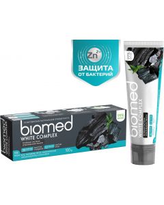 Buy Antibacterial black whitening toothpaste BIOMED WHITE COMPLEX Charcoal 100 ml | Online Pharmacy | https://pharm-pills.com