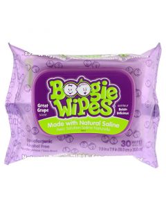 Buy Boogie Wipes, Natural Salt Flowing Nose Wipes, Grape Scent , 30 / Pack  | Online Pharmacy | https://pharm-pills.com