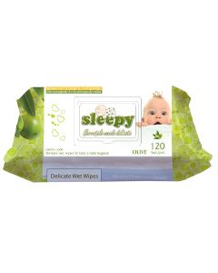 Buy Sleepy Wet sanitary napkins for babies with a plastic valve 120 pcs Olive | Online Pharmacy | https://pharm-pills.com