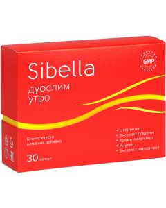 Buy Sibella DUOSLIM MORNING promotes fat burning and decreases appetite with L-carnitine capsules 0.4 g # 30 | Online Pharmacy | https://pharm-pills.com