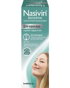 Buy Nazivin Sensitiv Nasal spray, 22.5 g / dose, 10ml, # 1 | Online Pharmacy | https://pharm-pills.com