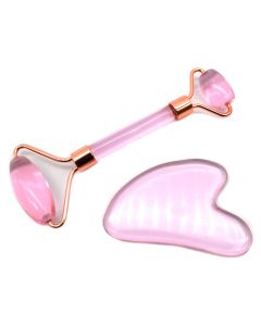 Buy Roller massager and face scrubber made of rose quartz for face and body massage in a gift box | Online Pharmacy | https://pharm-pills.com