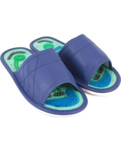 Buy Eco-leather massage slippers, men, blue | Online Pharmacy | https://pharm-pills.com