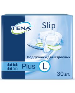 Buy Tena Slip Plus L Adult Diapers, 30 Pack Flavor  | Online Pharmacy | https://pharm-pills.com