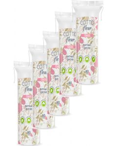 Buy Cotton pads Cotto Fleur, 80 pcs x 5 packs | Online Pharmacy | https://pharm-pills.com