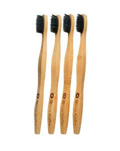 Buy Family set of 4 bamboo Eco Fusion Modern toothbrushes with charcoal dusting | Online Pharmacy | https://pharm-pills.com