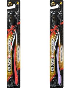 Buy Dr. NanoTo Charcoal & Gold Toothbrush with gold nanoparticles and charcoal (set of 2 pieces: red and purple) (South Korea) | Online Pharmacy | https://pharm-pills.com